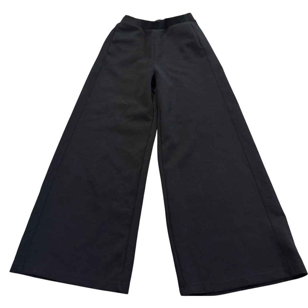 Zara Black Wide Leg Sweatpants Womens Size M Elastic Waist Lounge Pants